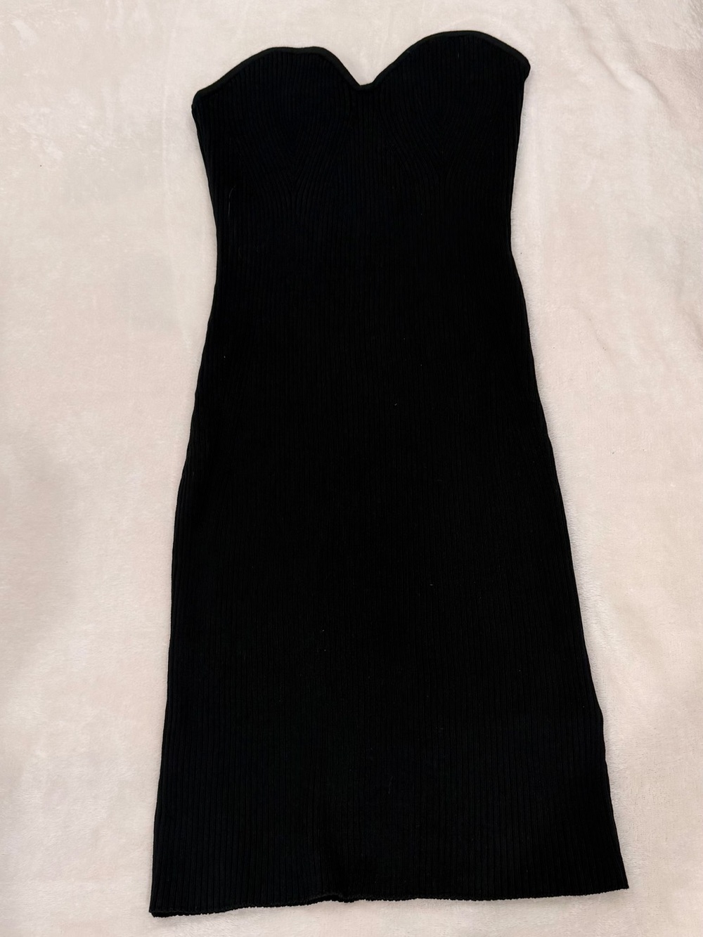 H&M Strapless Black Ribbed Knitted Bodycon Dress